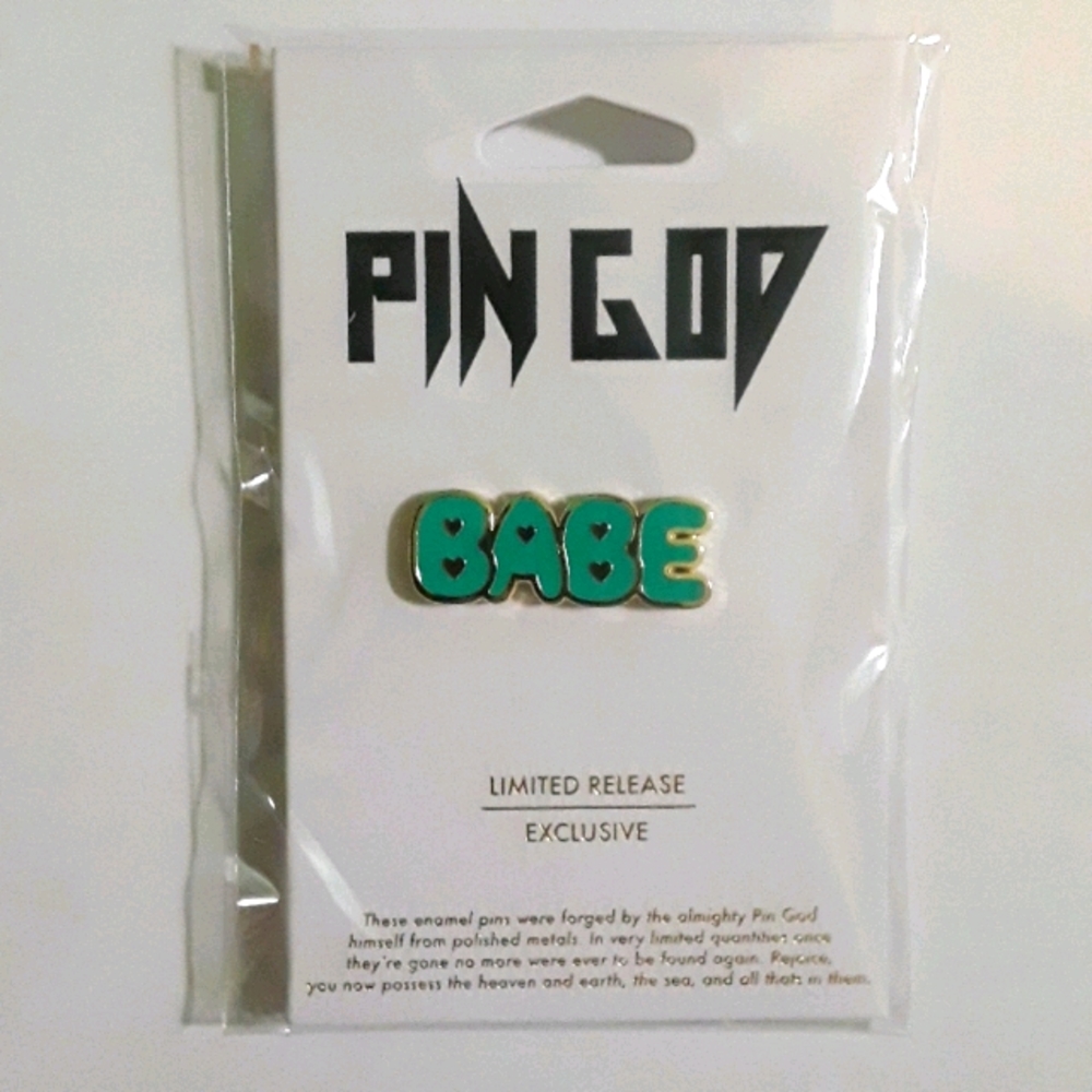 Bubble Letter BABE Enamel Pin